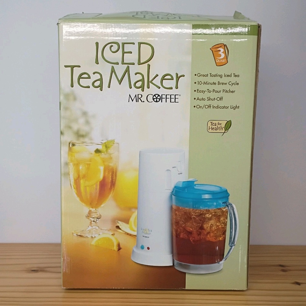 Mr. Coffee TM3 Iced Tea Pot Maker The 3 Quart Iced Tea Pot Blue Tested & Working